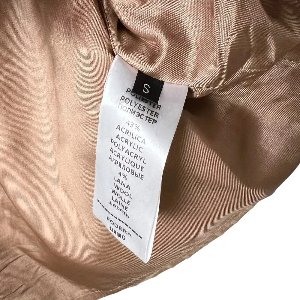 the andamane erin faux croc embossed button high waisted mini skirt tan beige Brown - Image 6