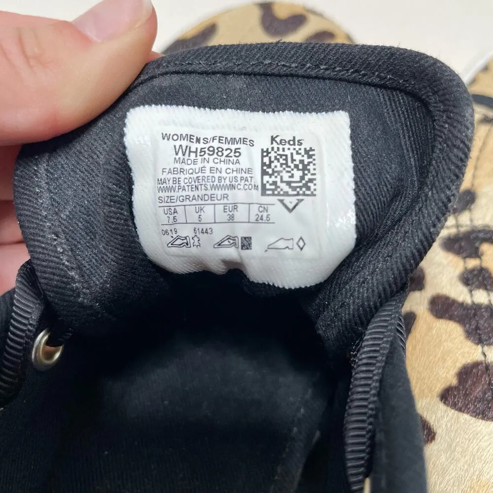 NEW Kate Spade X Keds Leopard Animal Print Cald Hair Lace Up Sneakers - Image 6