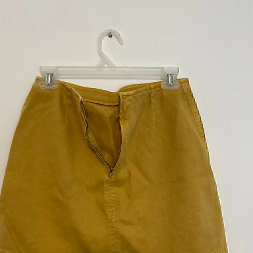 NEW NWT BDG URBAN OUTFITTERS Sara Twill High Waisted Mini Skirt Mustard Yellow S - Image 12