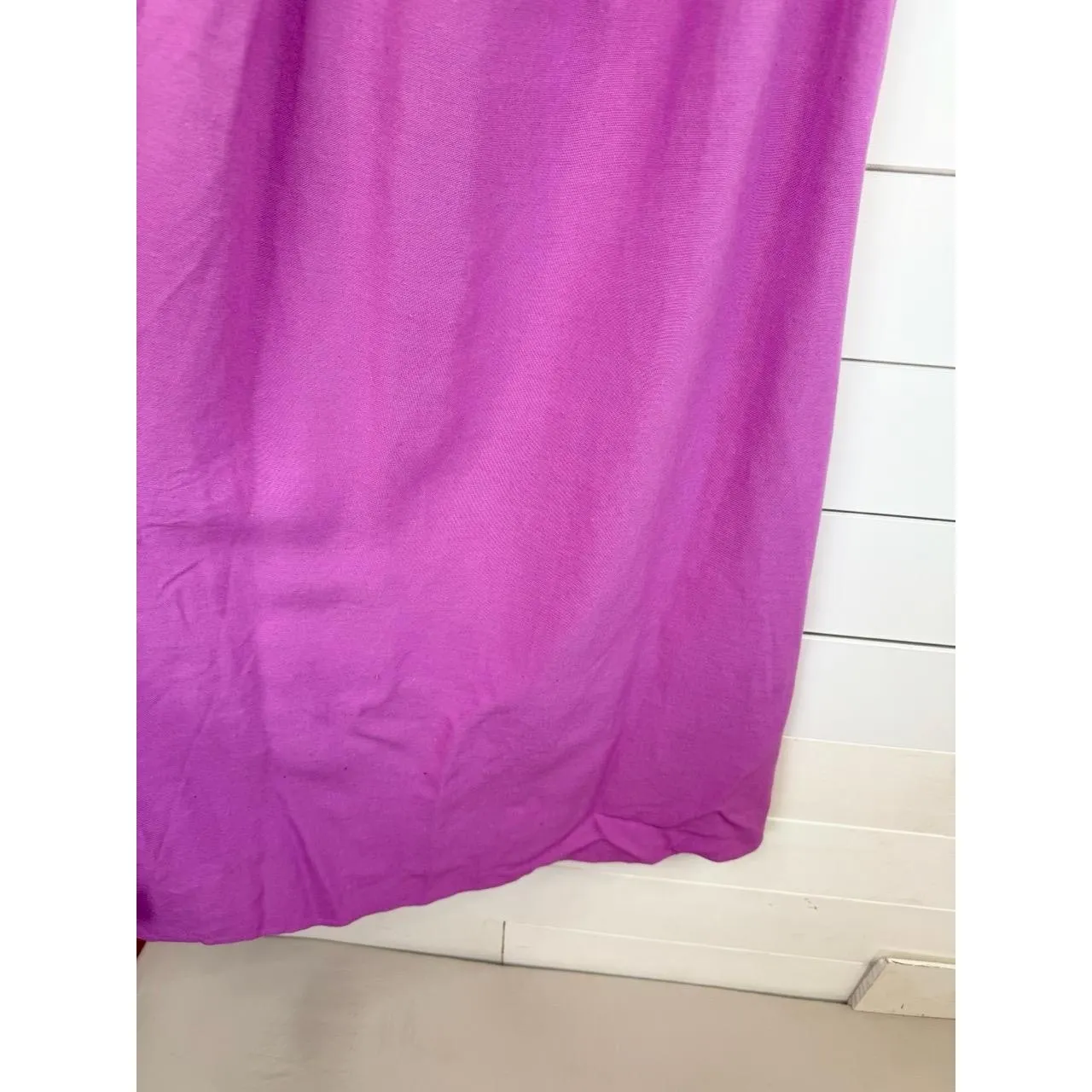 Nordstrom Womens Size S Purple Pink Tie Shoulder Midi Dress Linen Blend - Image 5