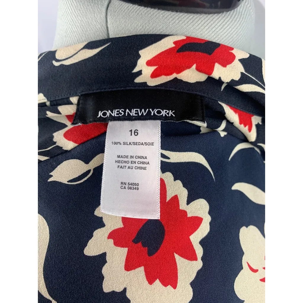 Jones New York Floral Silk Two-Piece Dress Set Size 16 - Image 7