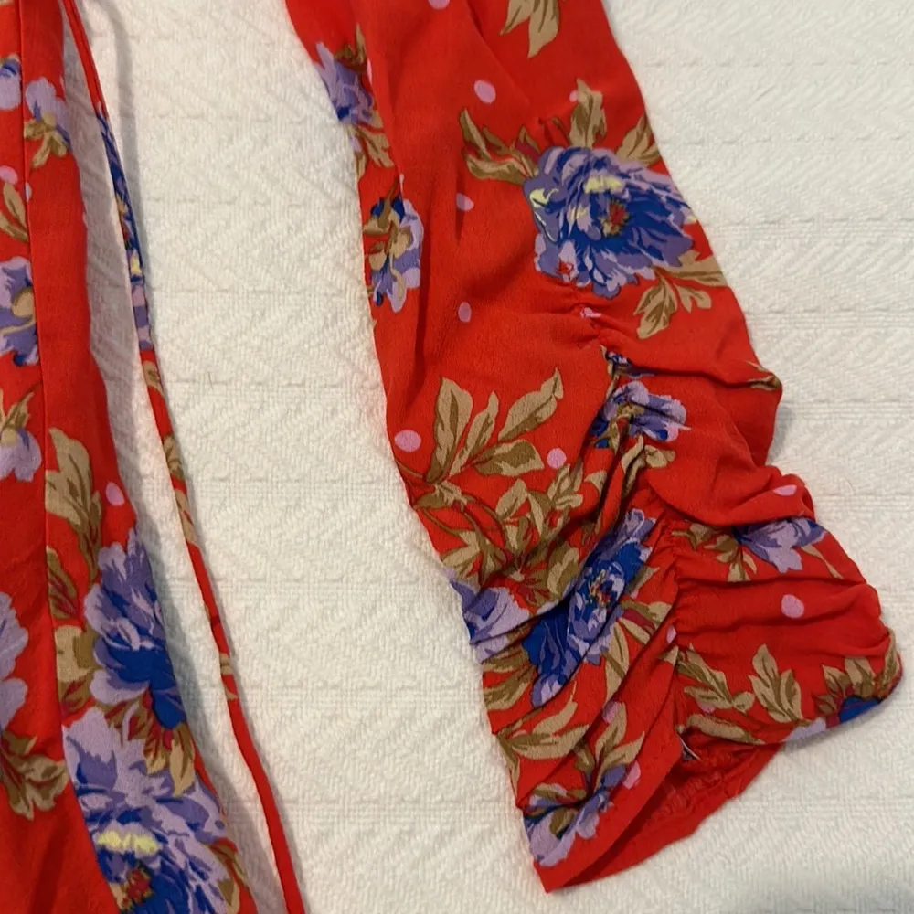 Zara V neck wrap dress floral bohemian casual cute date night going out basic - Image 2