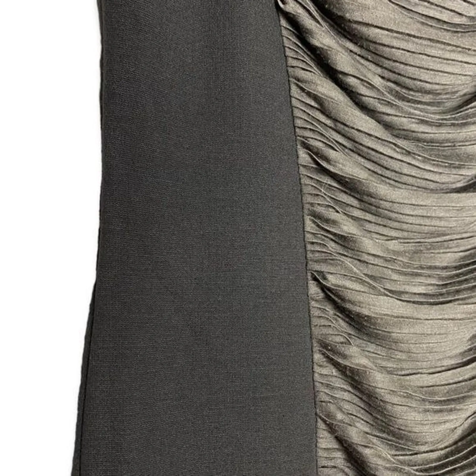 Nicole Miller dress midi dark green bodycon contrast ruching y2k party women’s M - Image 5