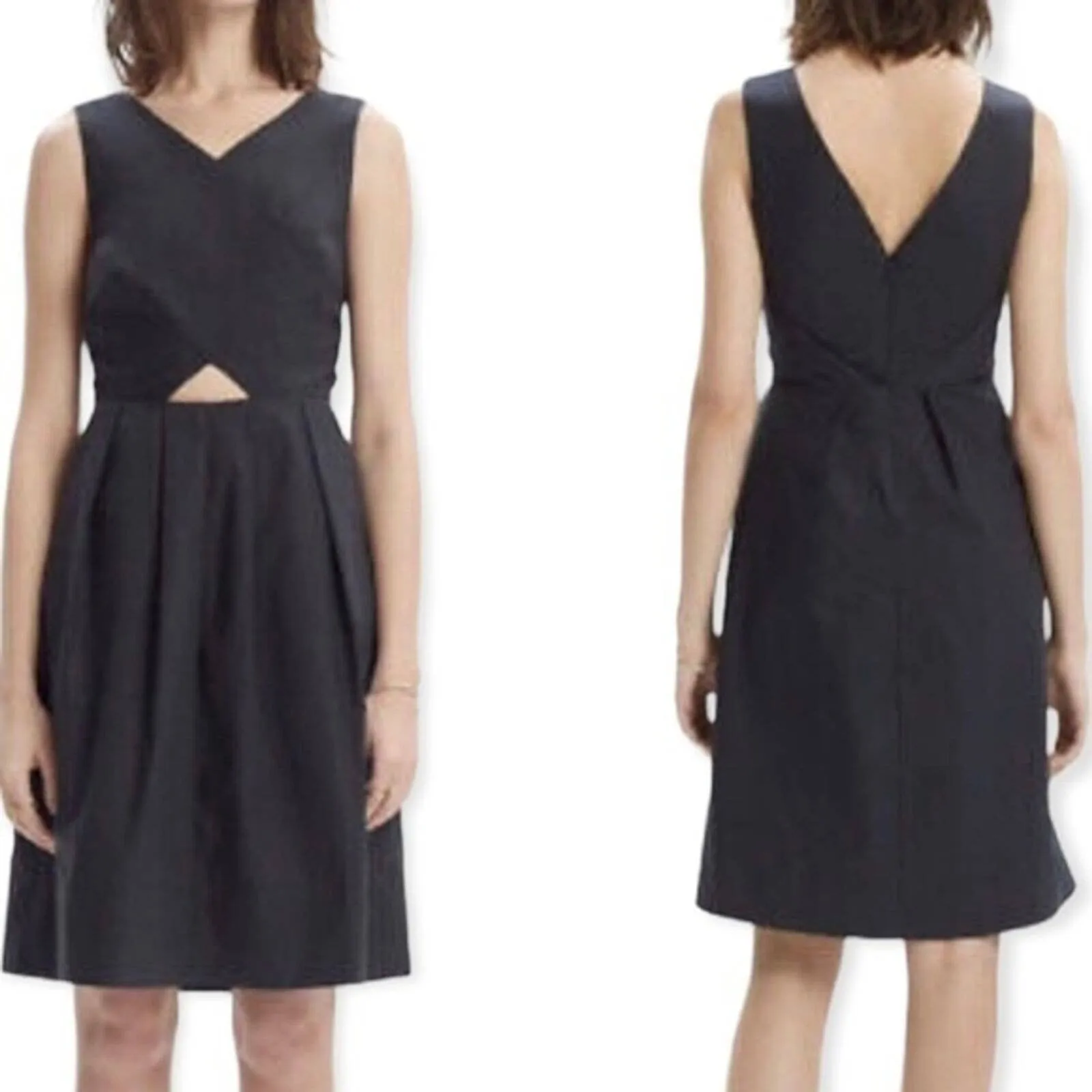 Madewell Dress Womens 0‎ Navy Blue Cut Out Sundress Party Wedding Minimalist - Image 8