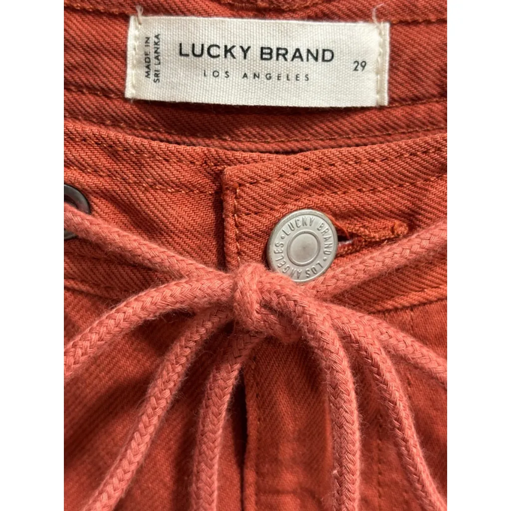 Lucky Brand Tie Waist Cargo Carpenter Woman’s Pants, Rust Orange, Size 29 - Image 2