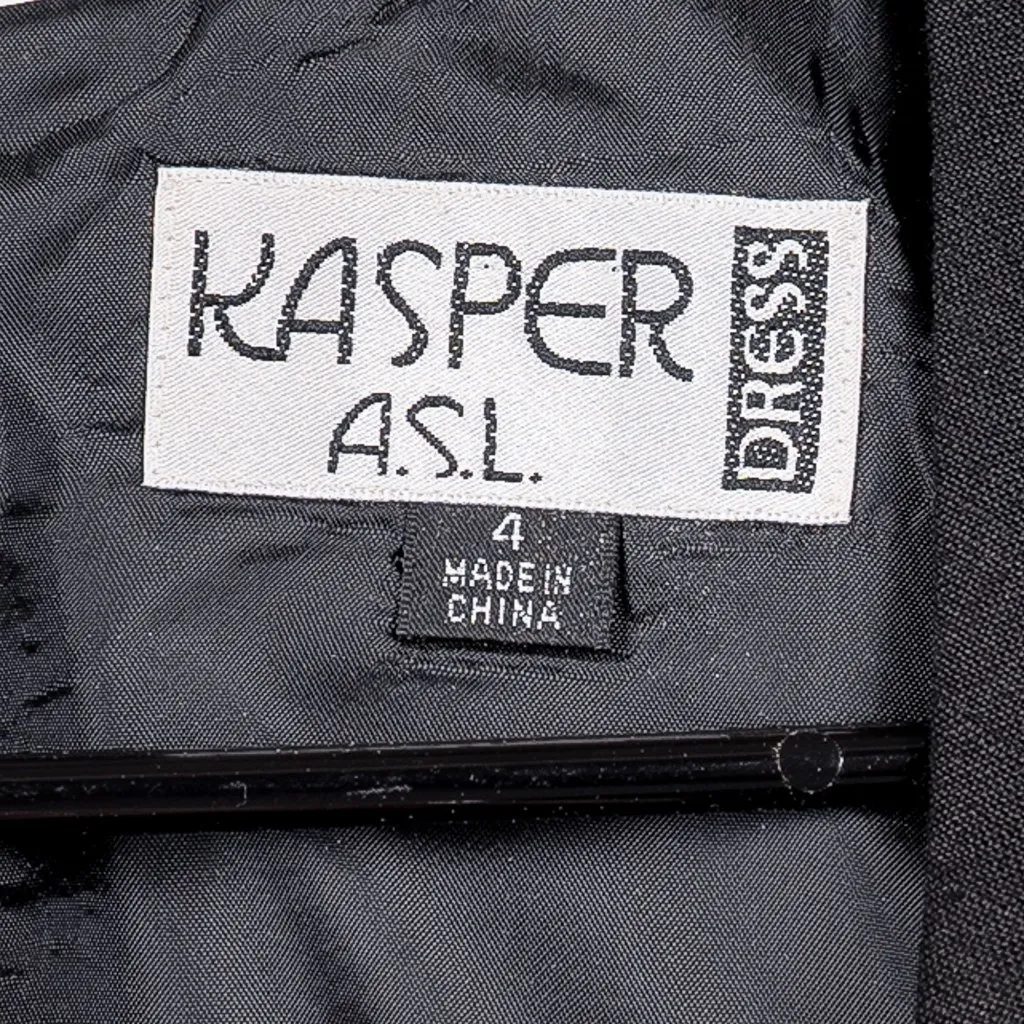 Kasper ASL Womens Dress Blazer 4 Black 90s Career Casual Linen Blend Business - Image 9