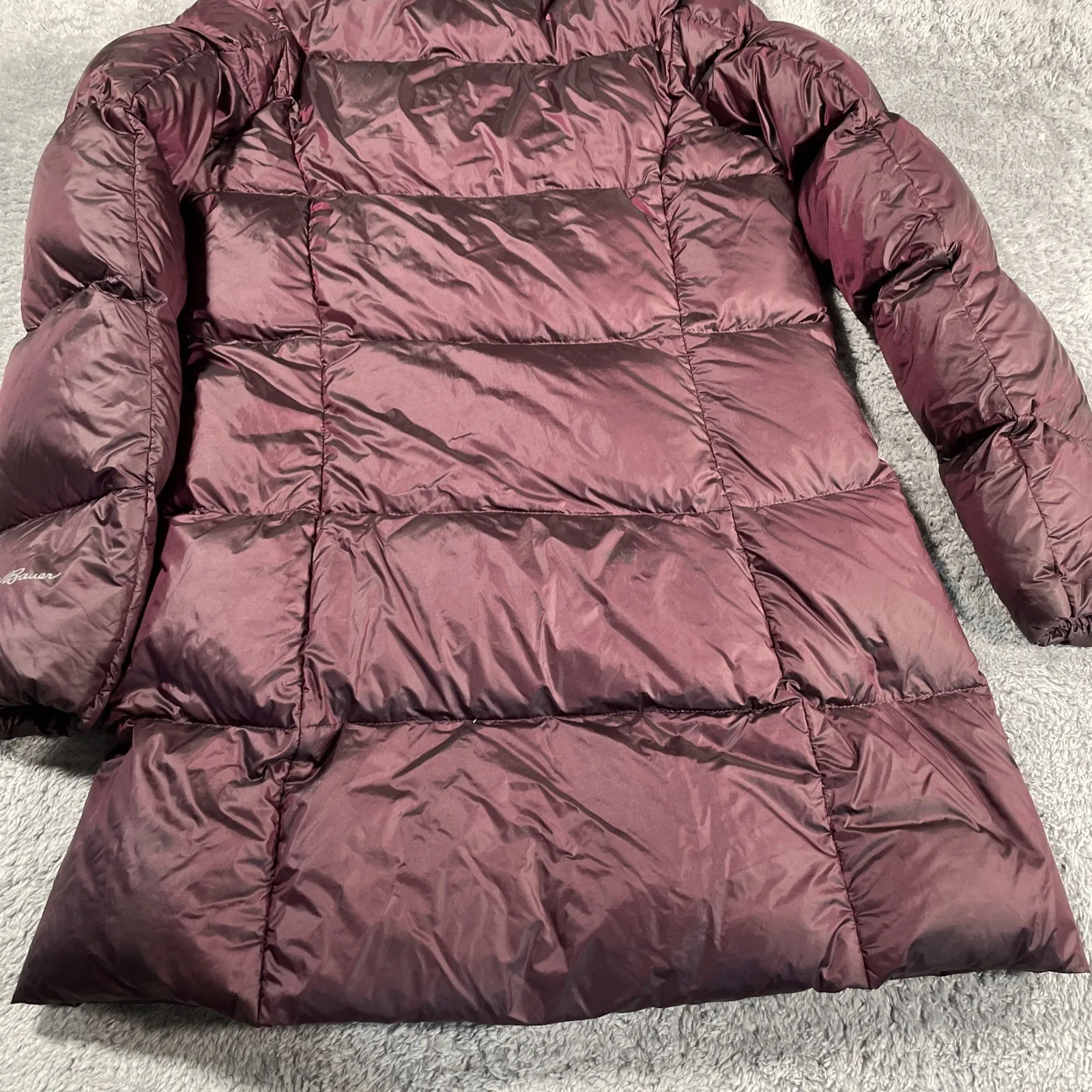 Eddie Bauer Luna Peak Down Parka Women's SZ S Purple EB550 Hooded Jacket Coat - Image 14