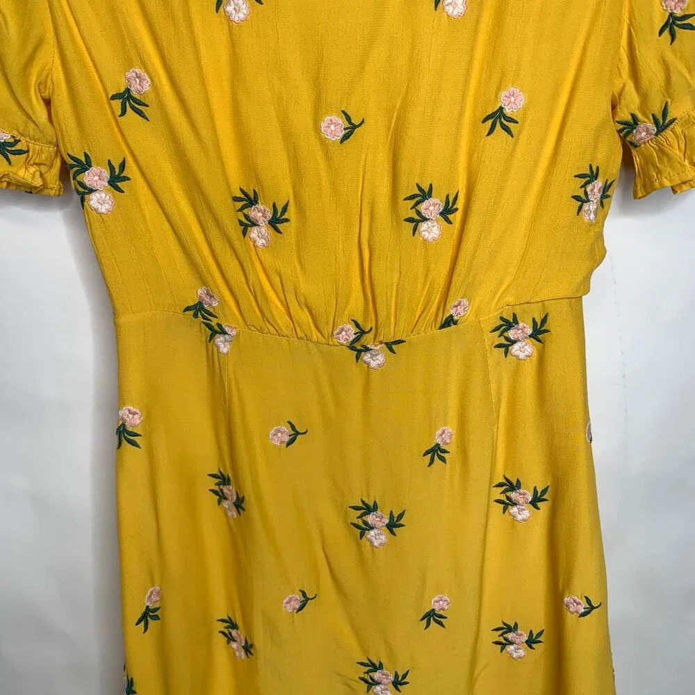 Privacy Please Yellow Daffodil Flowers Mini Dress Sz XS - Image 5