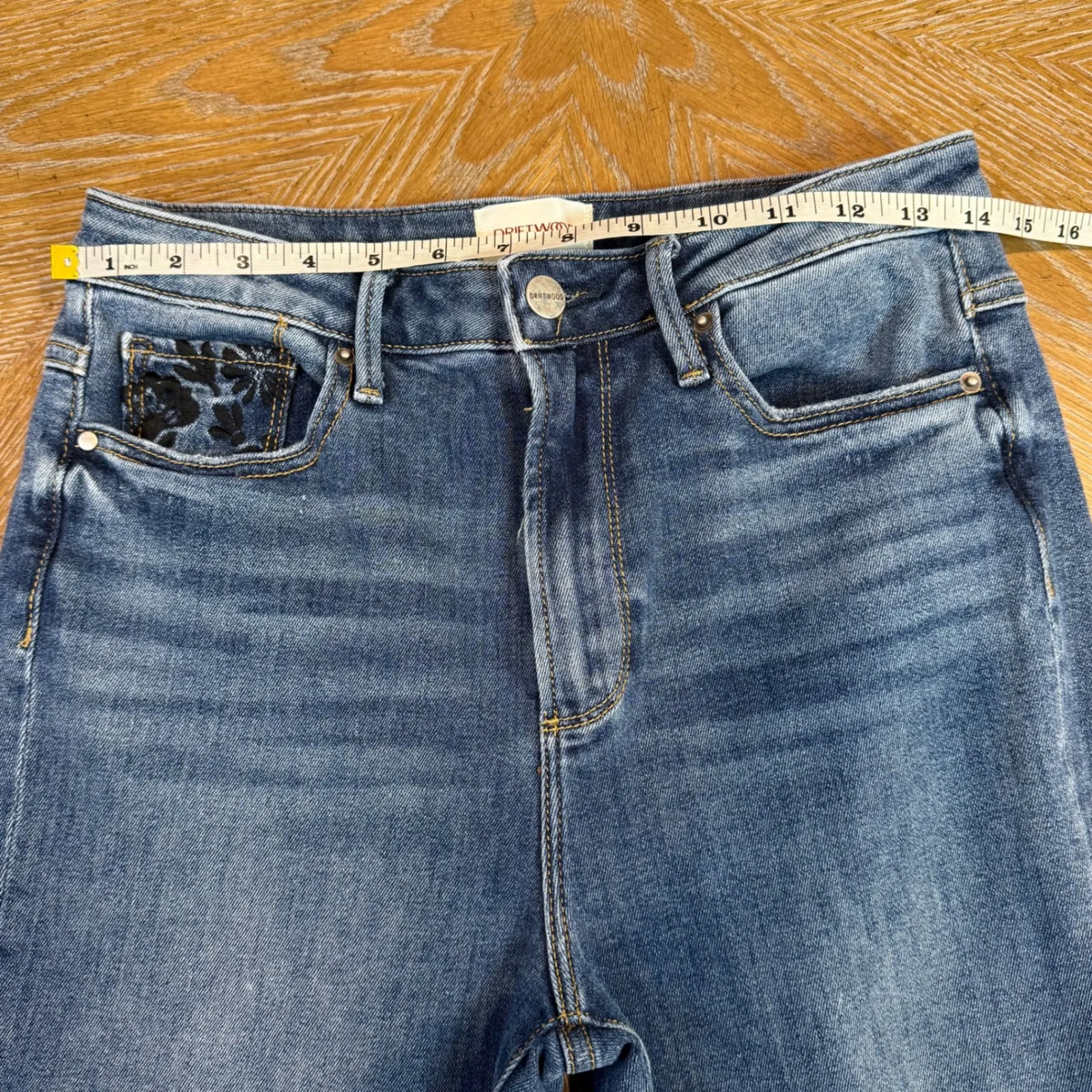 Driftwood Clara‎ Ankle Flare Jeans Embroidery Embellishment Size 27 - Image 9