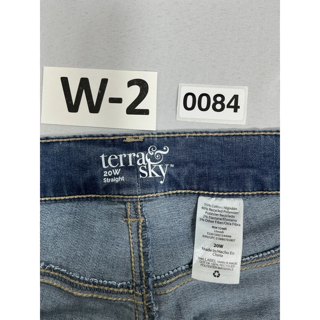 Womans Excellent Condition Terra & Sky Blue Jeans 20 W Straight 0084/W-2 - Image 3
