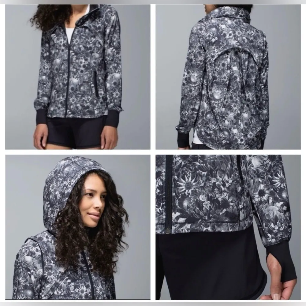 Lululemon Bring Back The Track Jacket Hoodie Pullover Size 4 Black White - Image 3