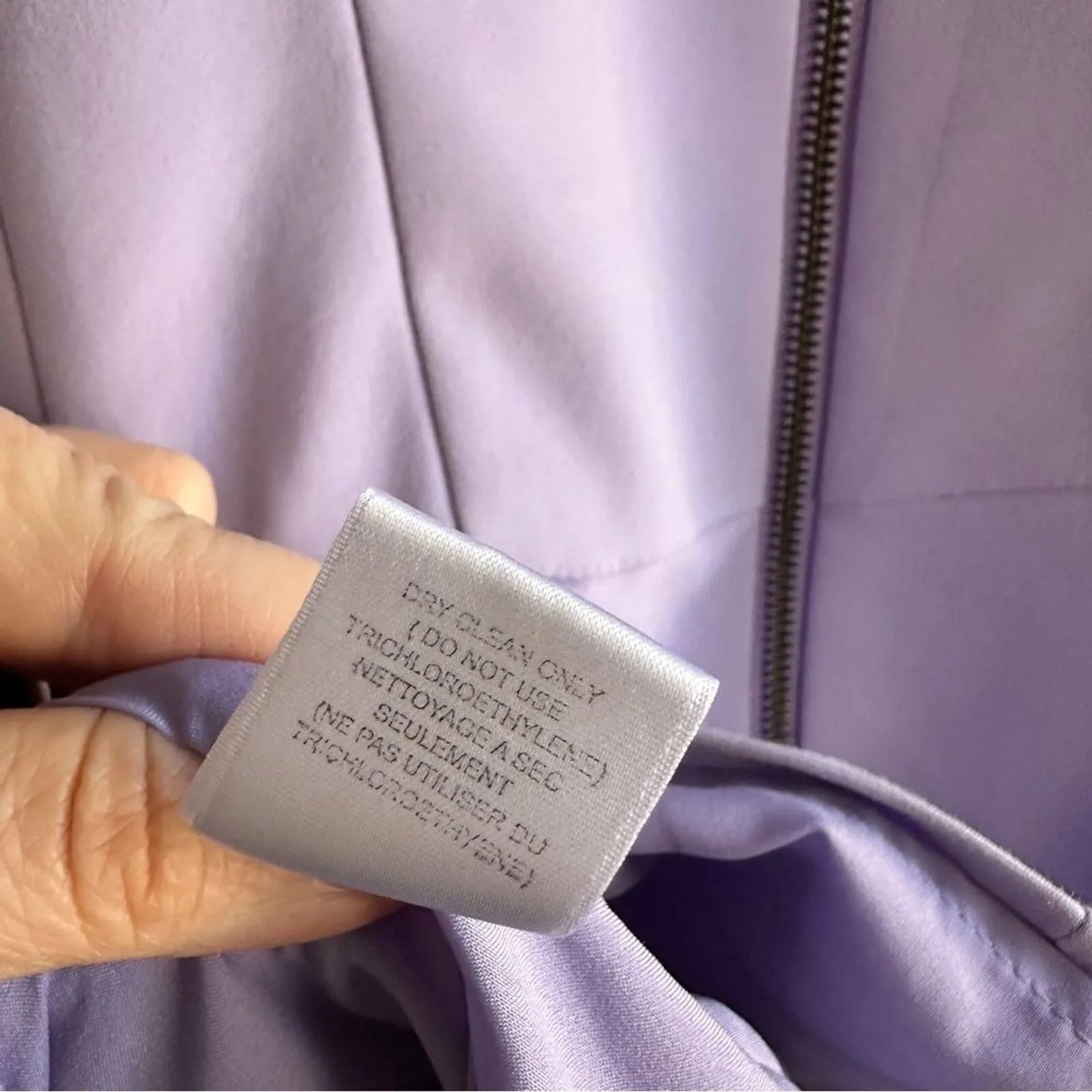 Nanette Lepore Lavender Purple Round Neck Dress Size 14 Tea Time Wedding Guest - Image 9