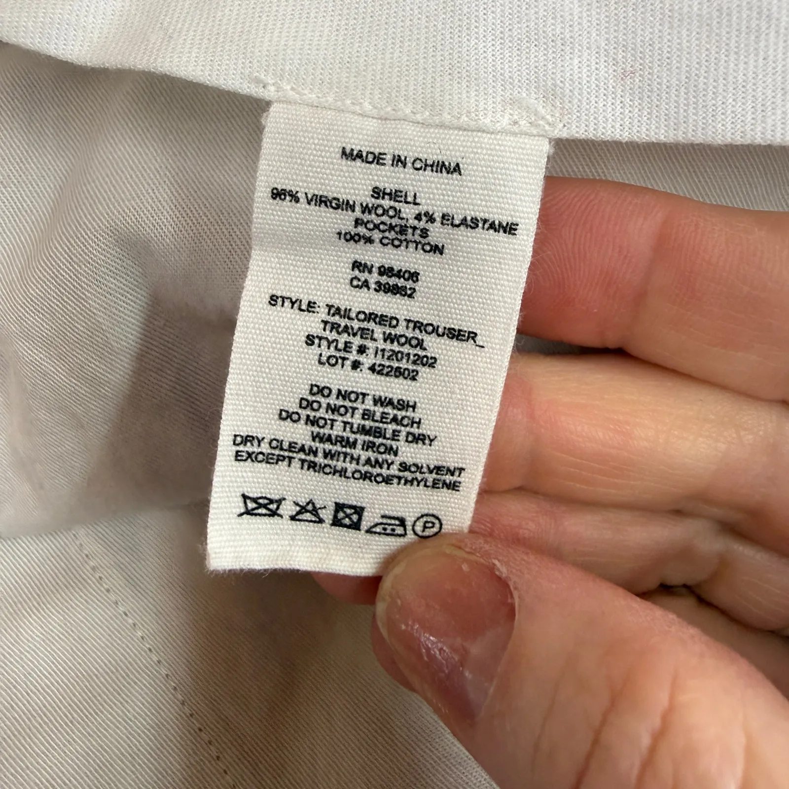 Theory Tailored Trouser Travel Virgin Wool Front Flat Pants Size 12 - Image 5