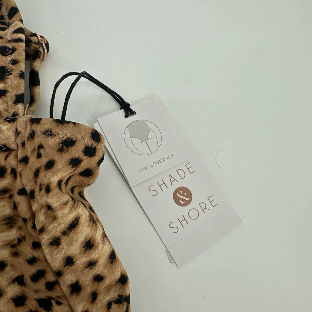 Shade‎ & Shore Womens Tunnel Keyhole Animal Print Swimsuit, Beige Size S (4-6) - Image 2