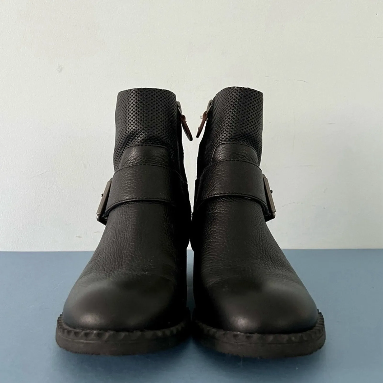 Gentle Souls by Kenneth Cole Best Slit Moto 2 Black Leather Ankle Boots - Image 3