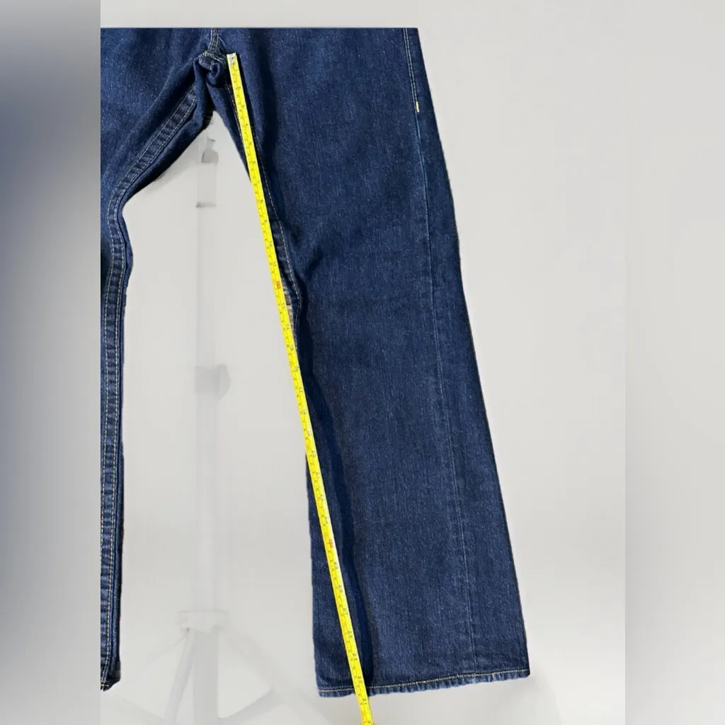 Vtg TRUE RELIGION Jean Women 30 Low Boot Organge Painted‎ Horseshoe Wide Leg - Image 4