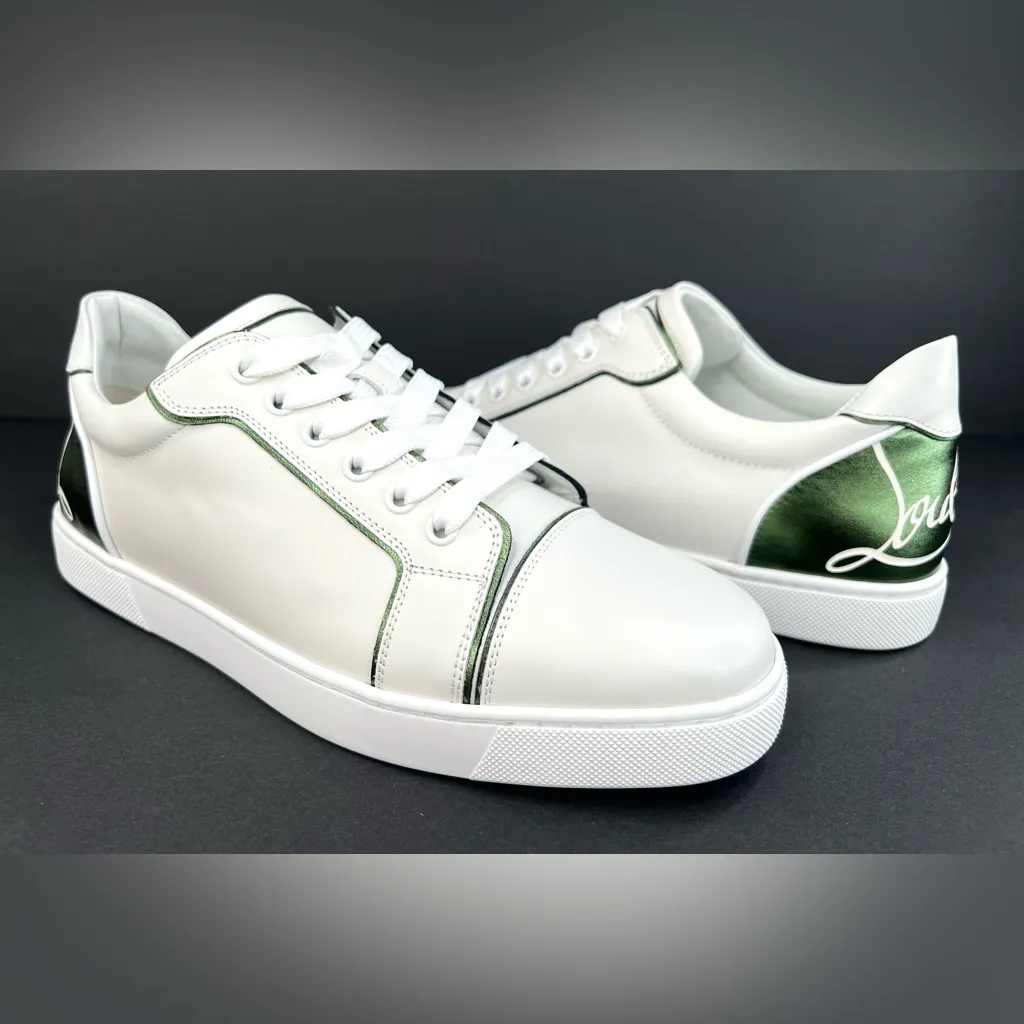 Christian Louboutin Fun Vieira Flat Leather  Metallic Logo Sneakers Size EU 39.5 - Image 11