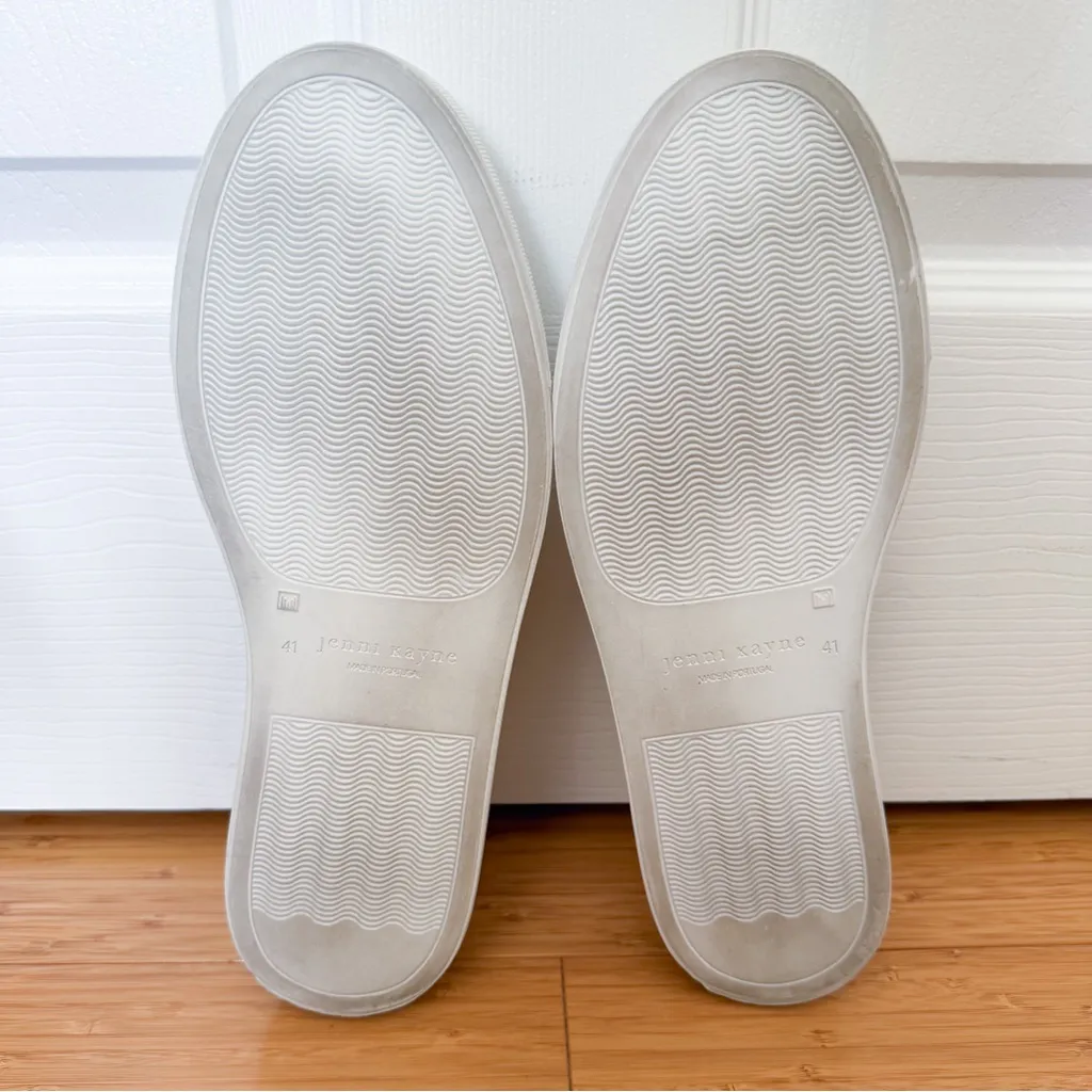 Jenni Kayne White Canvas Leather Trim Slip On Mule Open Back Shoes 41 11 *NO BOX - Image 7