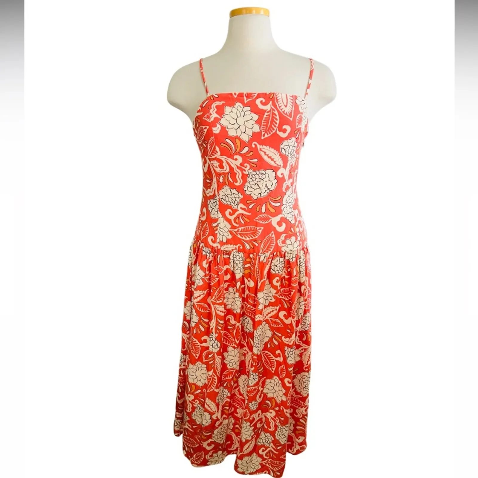 ZARA PZARA PRINTED STRAPPY DRESS COLLECTION XS PATTERNED FLORAL MIDI Size M NWT - Image 2