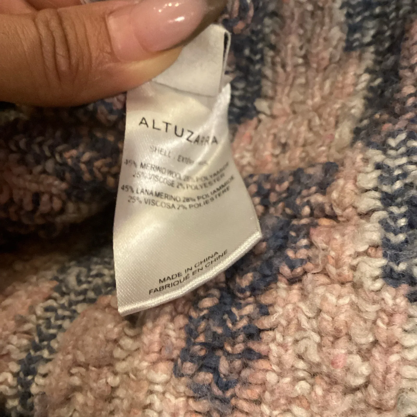 Altuzarra Stilbo wool blend turtleneck Multicolored geometric knit Sweater M - Image 10