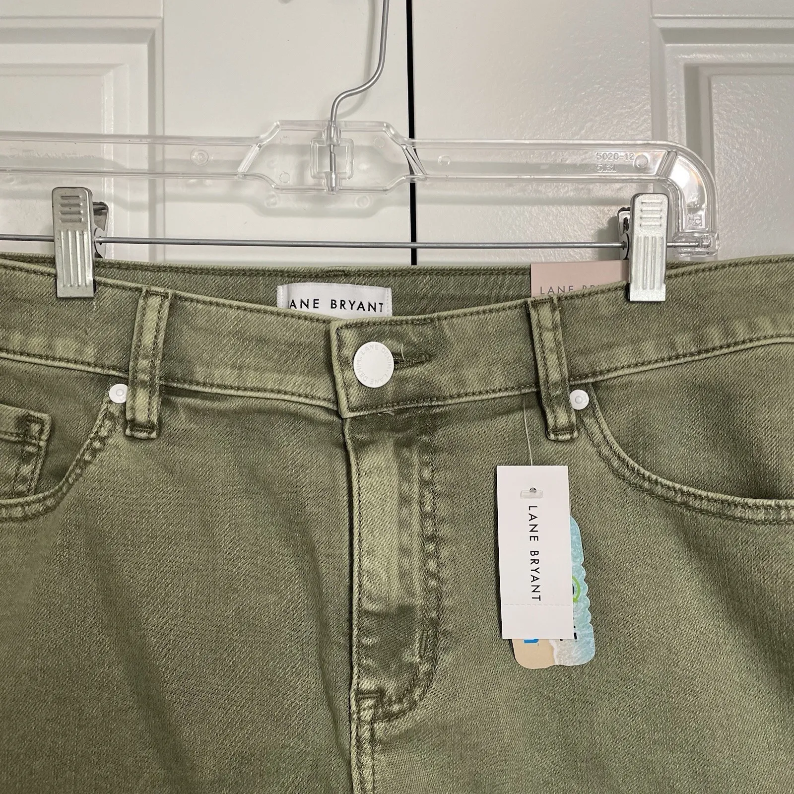 NWT LANE BRYANT Size 16 Womens‎ Green Cotton Blend Signature Fit Mid Rise - Image 2