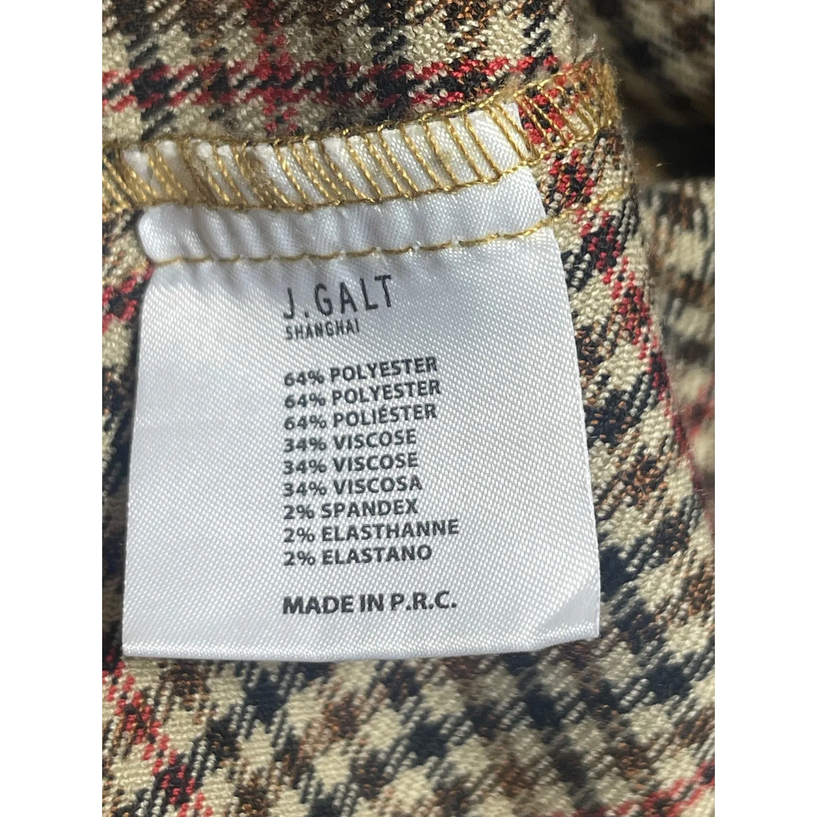 John Galt Brandy Melville Cara Brown Plaid Check High Waist Mini Pencil Skirt S - Image 4