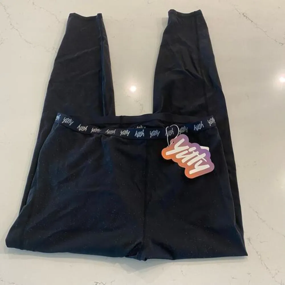 YITTY NWT  Spotlight Ruched‎ Leggings Black Sparkles Size 1X - Image 3