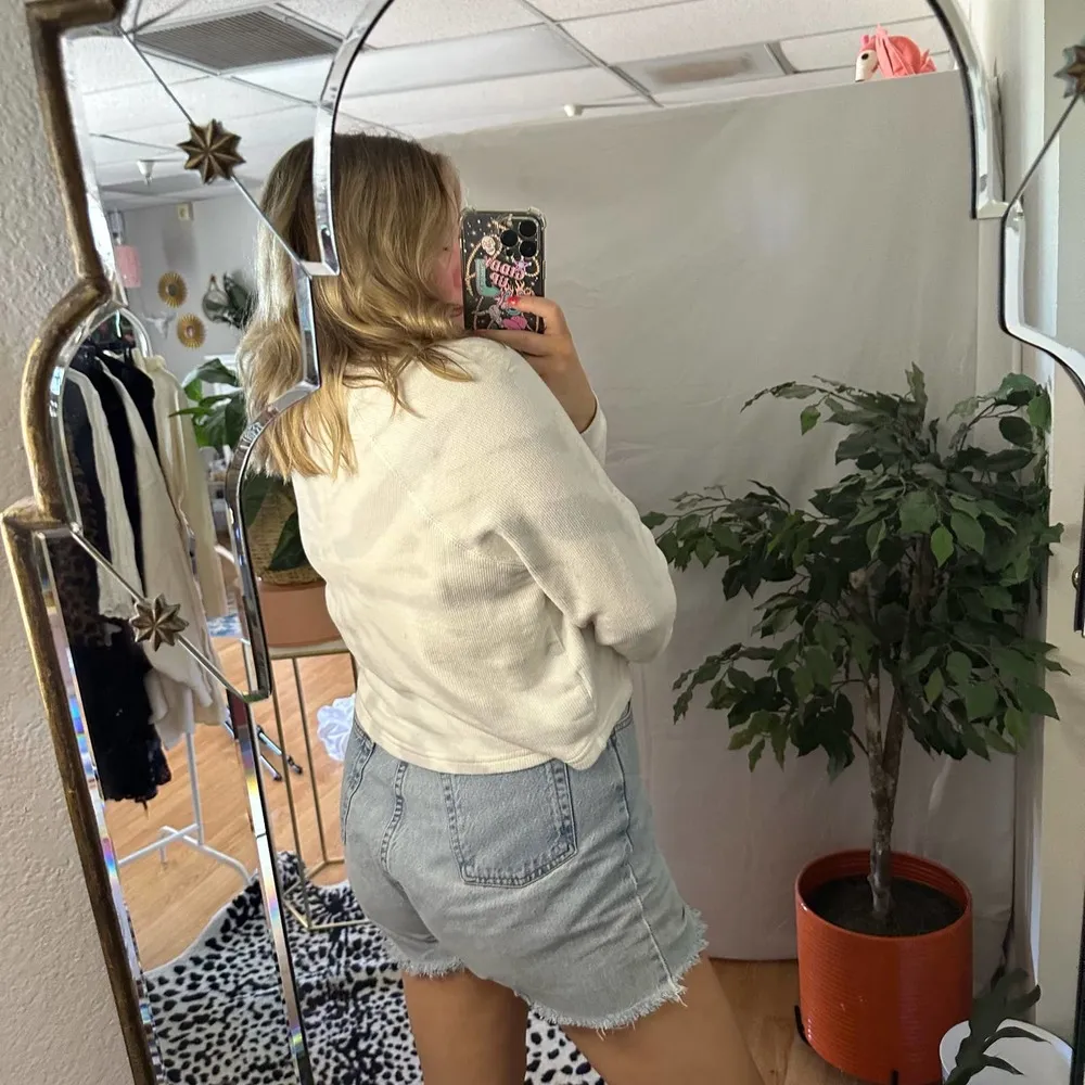 MWL Madewell Crew Neck Tie Dye Long Sleeve Sweatshirt Cropped - Image 3