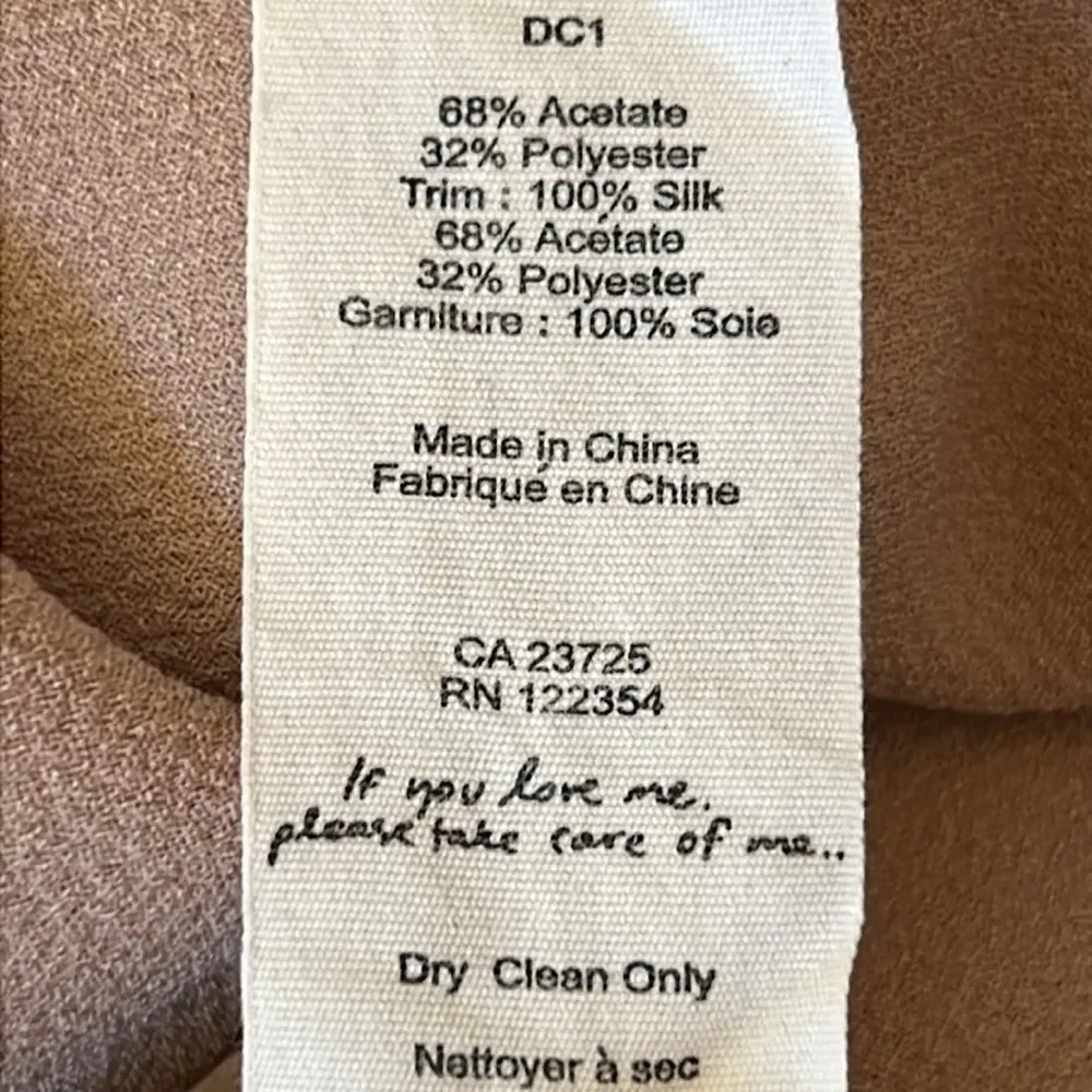 WILFRED ARITZIA Blazer Crepe Shawl Open Front Cuff 3/4 Sleeve Jacket Beige SZ 00 - Image 8