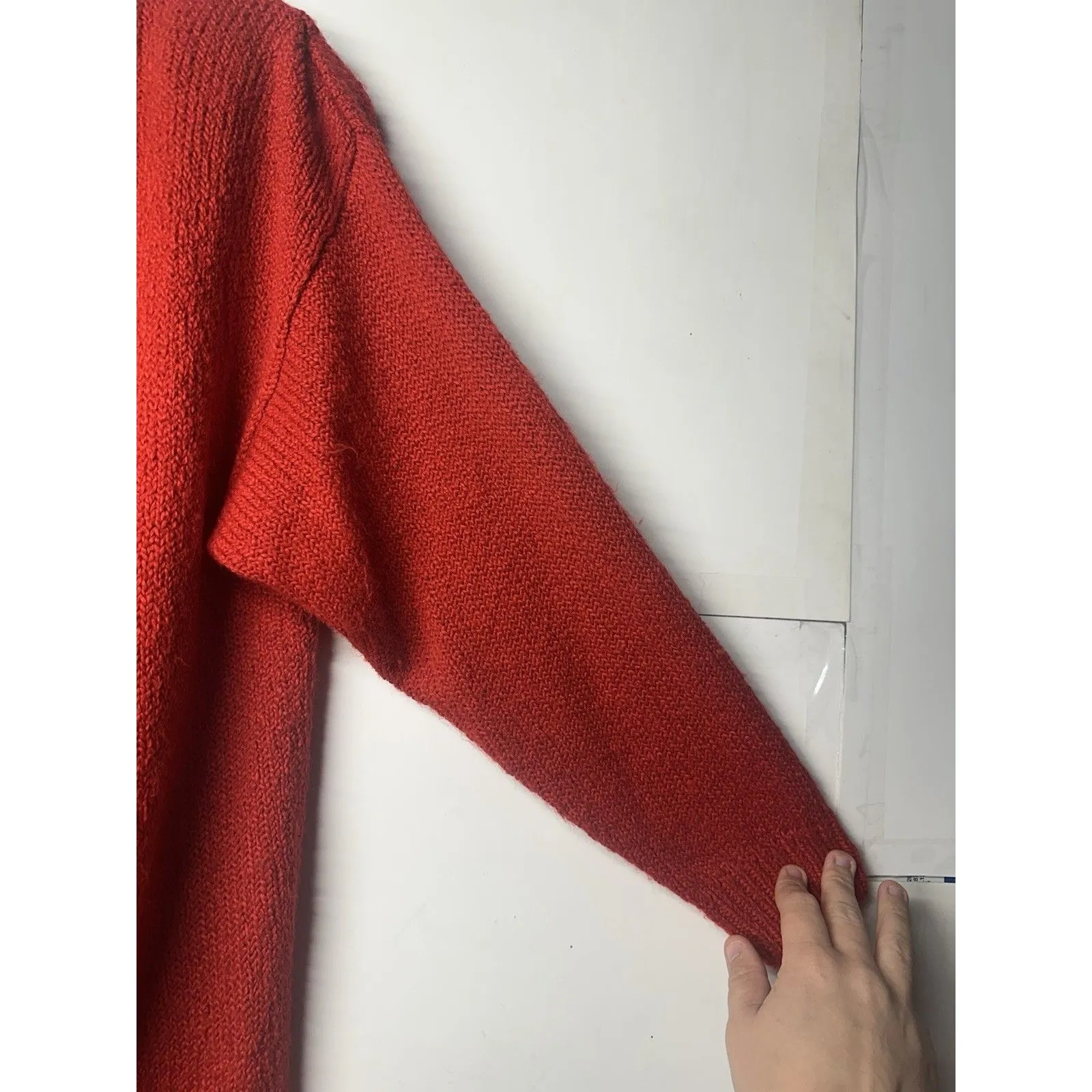 Huntington Ridge Women’s Medium Red Open Front Cardigan Sweater 100% Acrylic - Image 7