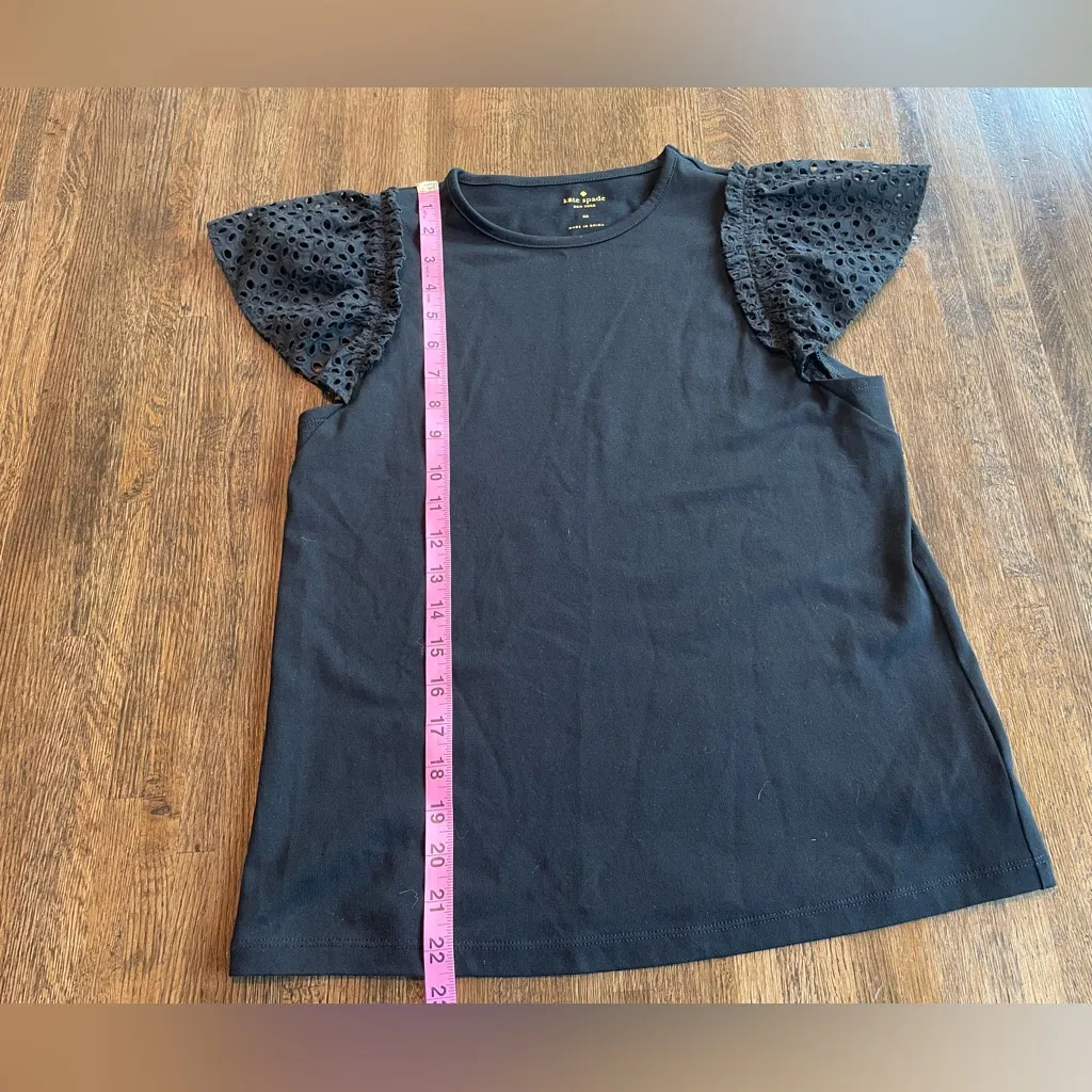 Kate Spade Black Flutter sleeve Shirt - size XS - Image 2