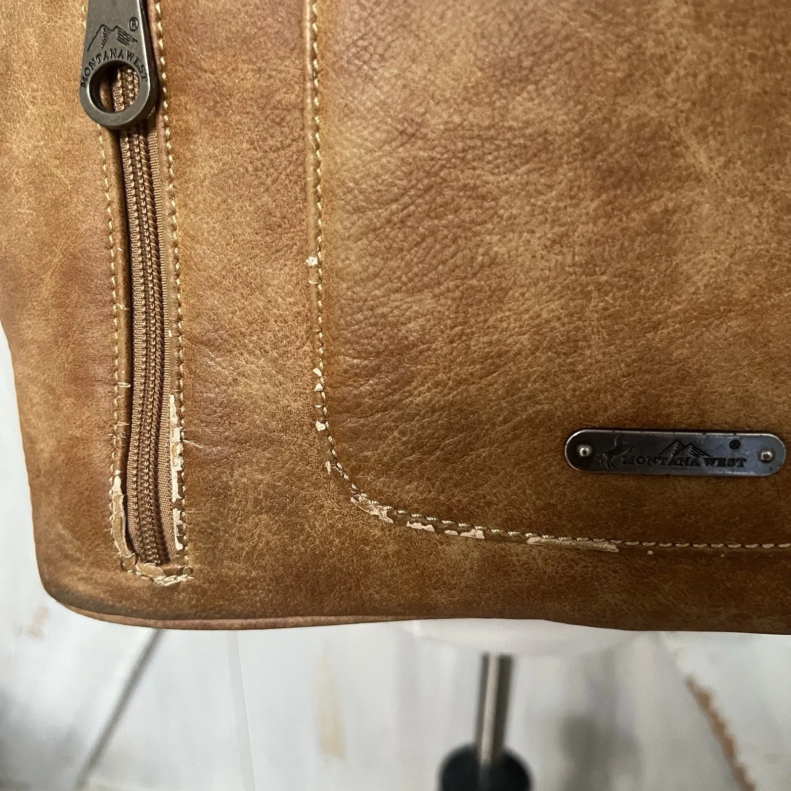 Montana West Western Boho Fringe Hand Bag Faux Leather Tan Choncho Medallion - Image 7