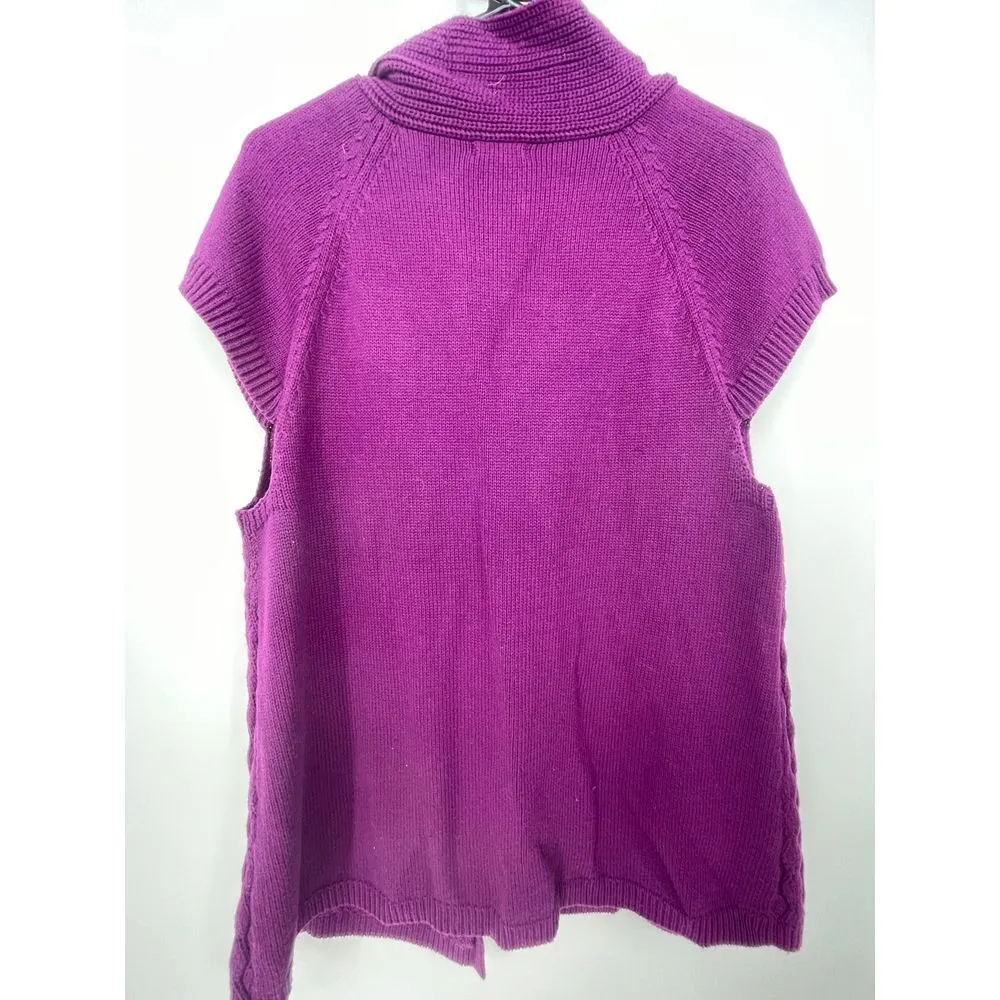 Izod‎ size M Vibrant Purple Cable Knit Sweater - Image 3