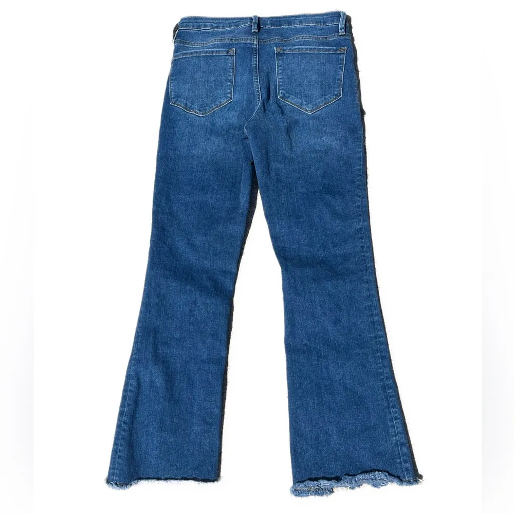 FREE PEOPLE HIGH RISE CROP FLARE RAW HEM JEANS, 6 (28) - Image 3