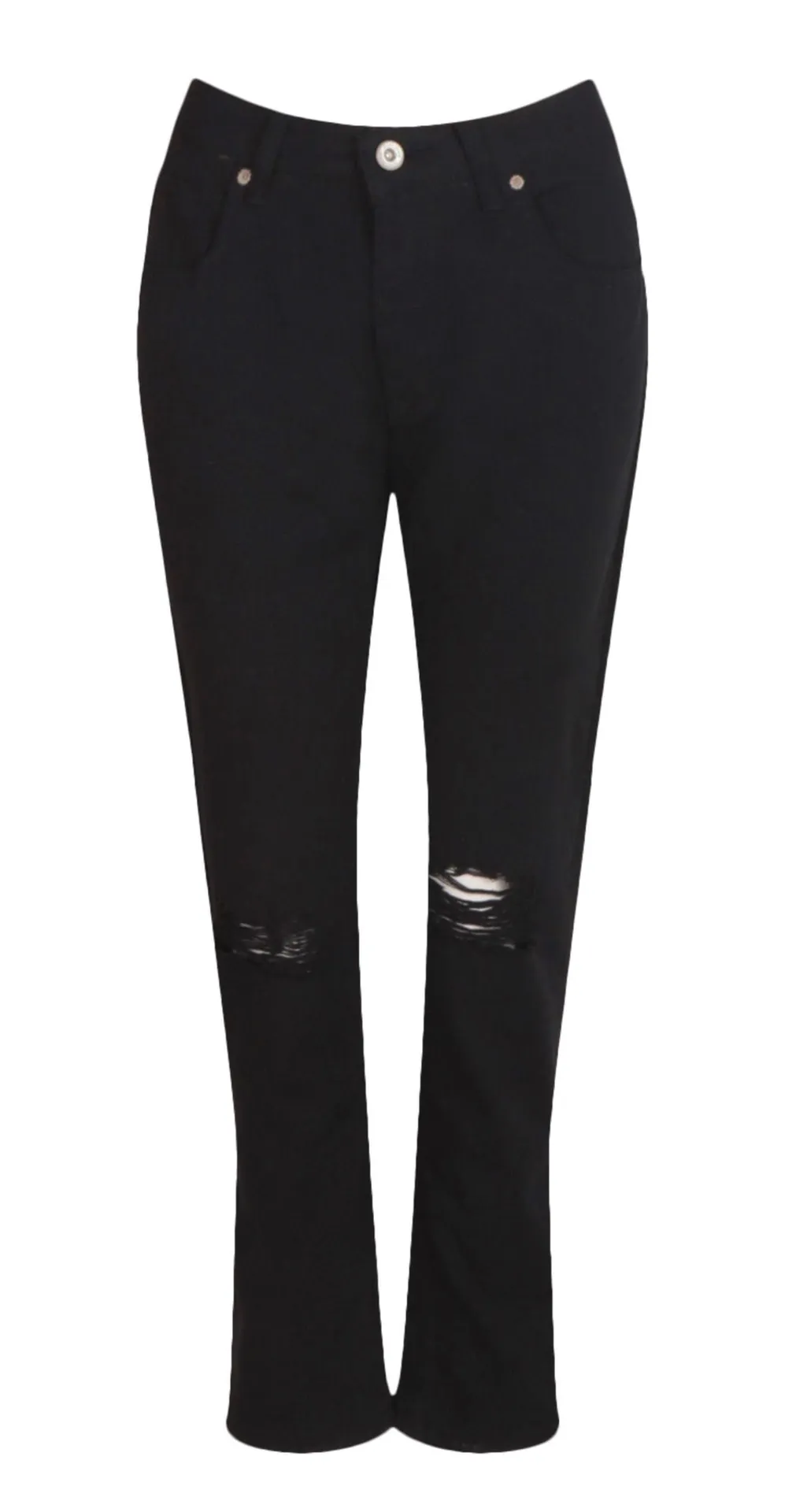 High Waist Distressed Mom Jeans - Image 4