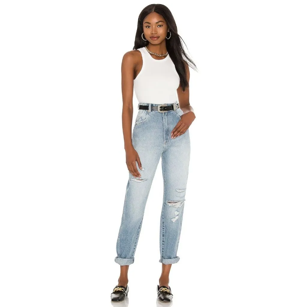 Rolla's Original Straight High Rise Jeans in Sunbleach Worn 28 Womens Denim Pant Blue - Image 15