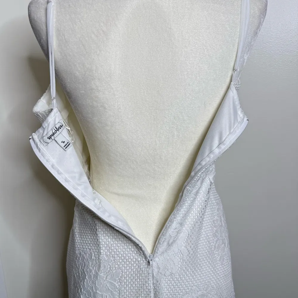 Speechless White Crochet Mini Dress Size Small Jr Boho Festival Floral Summer - Image 7