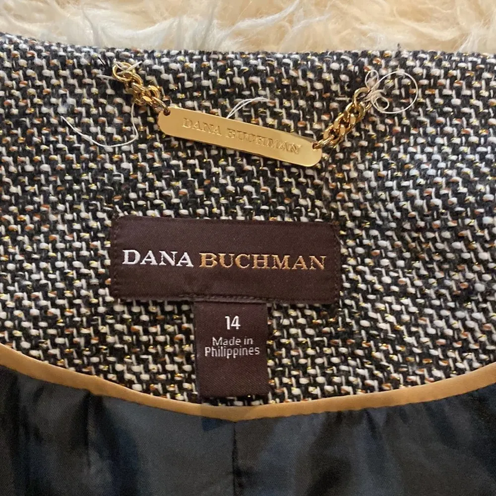 Dana Buchman Beaded Tweed Blazer w/ Metallic Gold Shimmer Thread EUC Sz 14 - Image 62