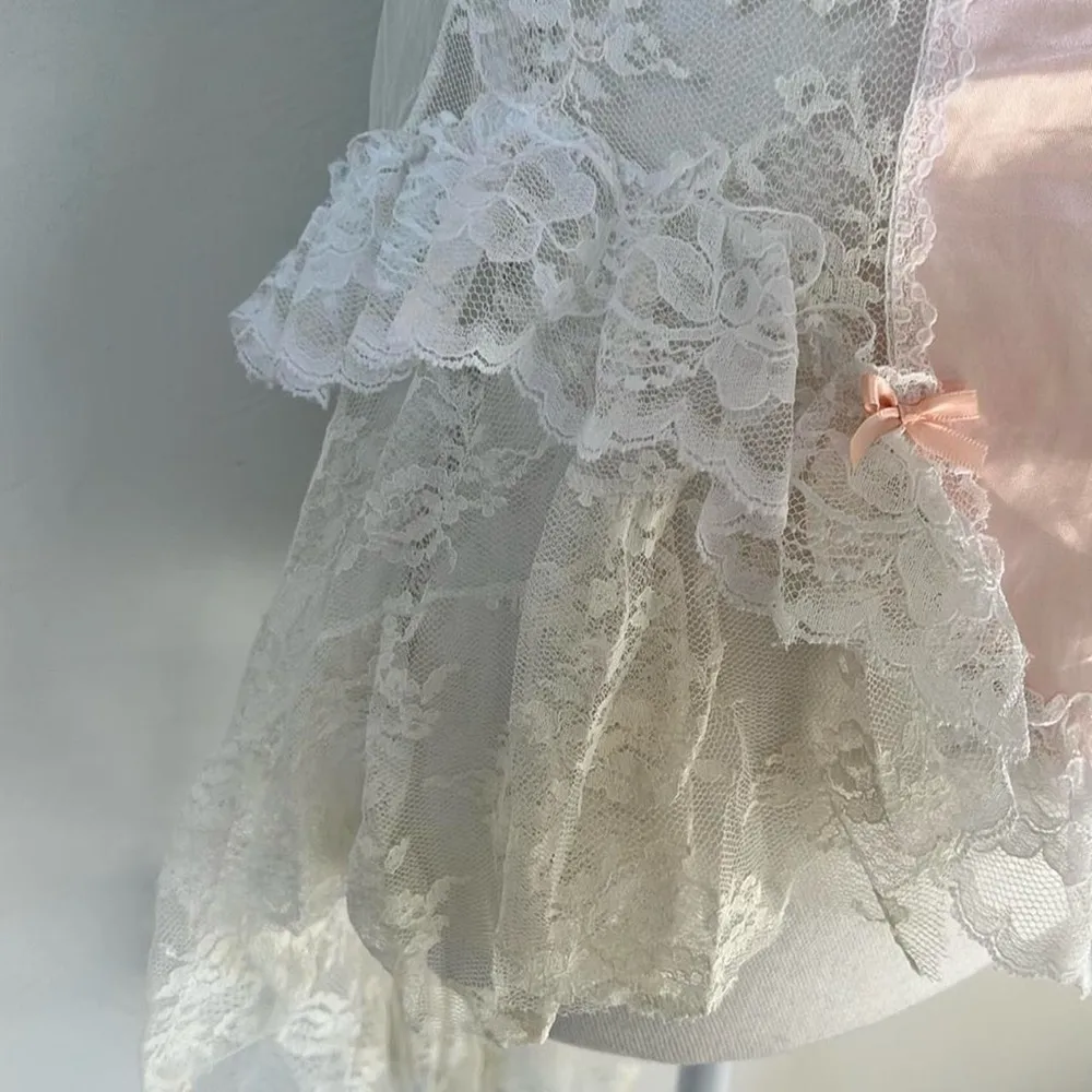 Vintage Coquette Lingerie White Size L - Image 5