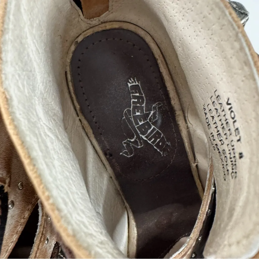 Freebird Violet Studded Strappy Heels Tan Size 8 - Image 10