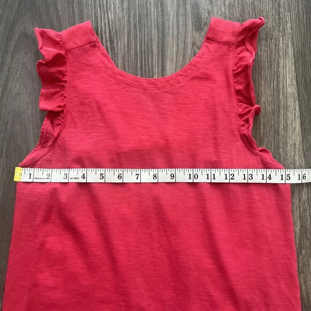 Loft Flutter Sleeve Cross Back Classic Cotton Top Pink Size Small - Image 2