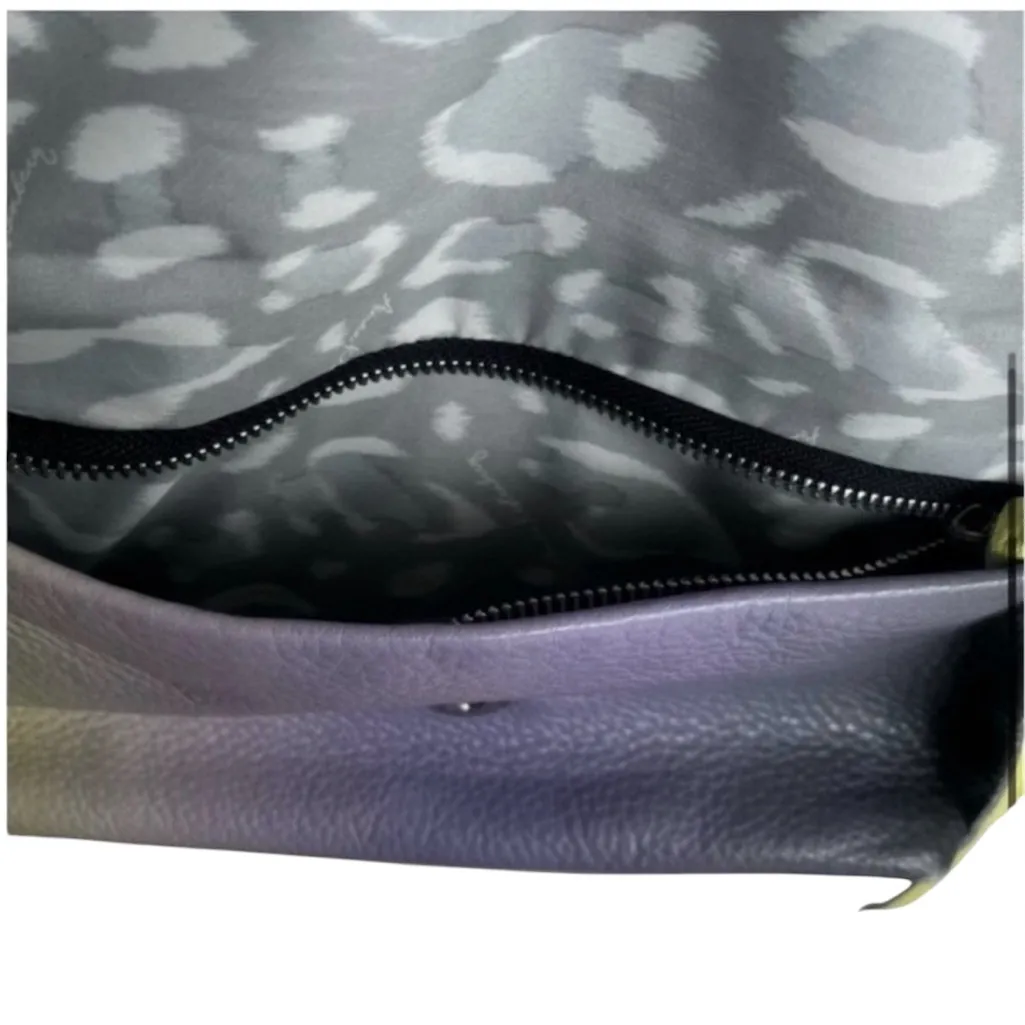 Aimee Kestenberg Crossbody Leather Bag Ombré Purple, Yellow Gray - Image 4