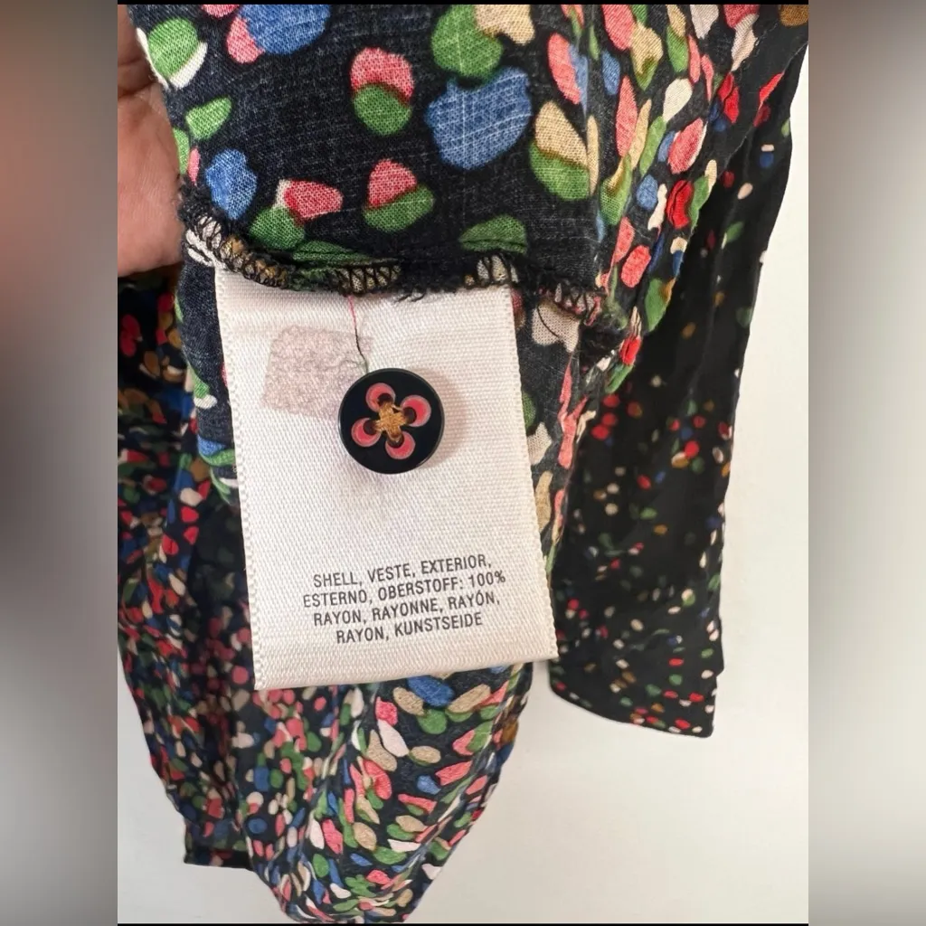 Anthropologie Maeve Polka Dot Blouse Button Down Long Sleeve  Wynwood Size 0 - Image 4