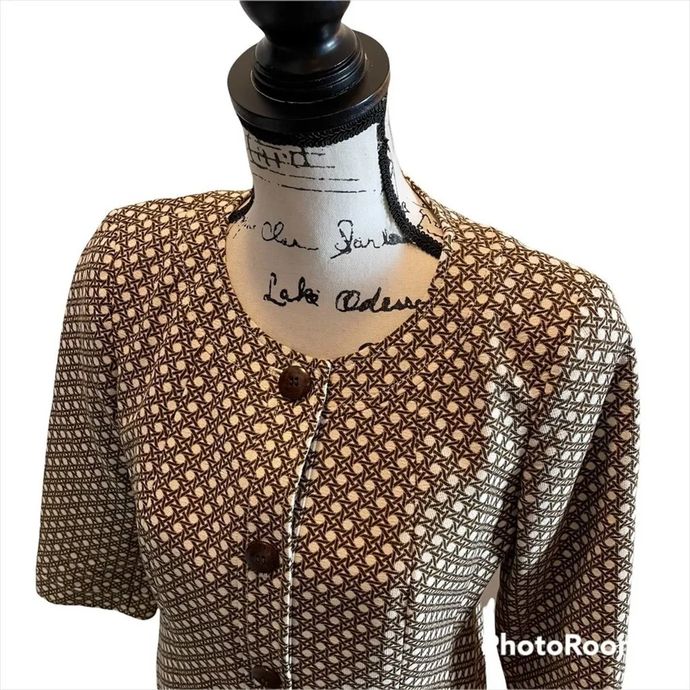 Talbots  Blazer Jacket Brown Size 4 Polka Dot office workwear wedding - Image 2