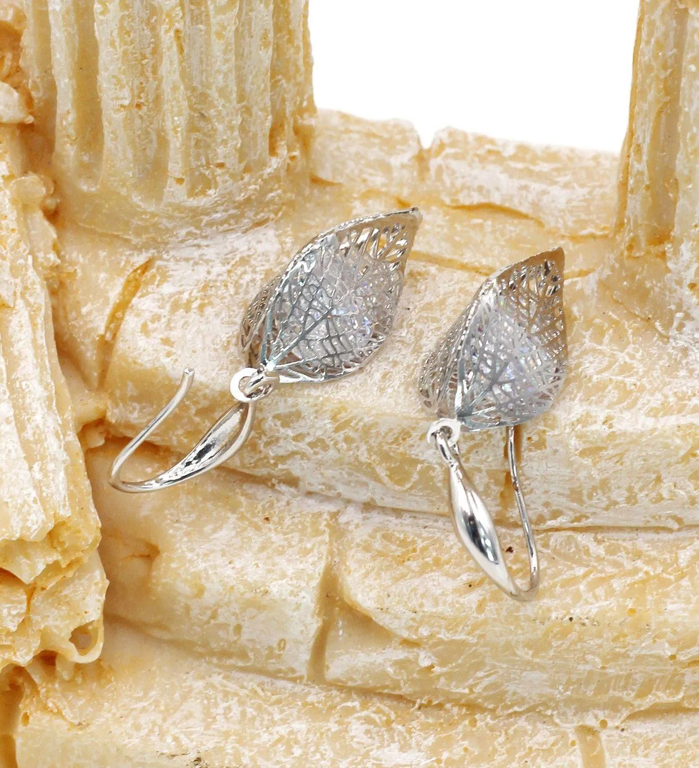 Lady foliage crystal set Silver - Image 3