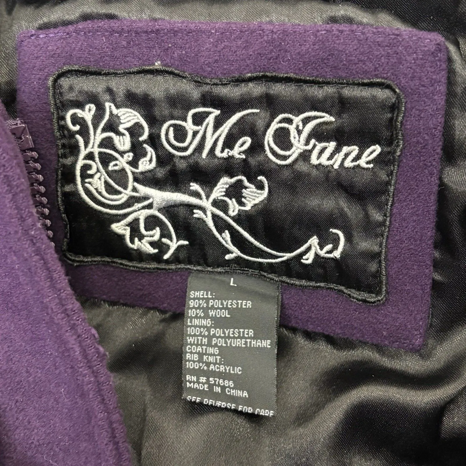 Me Jane Plum Peacoat Size Large Preppy Classic Chic - Image 6