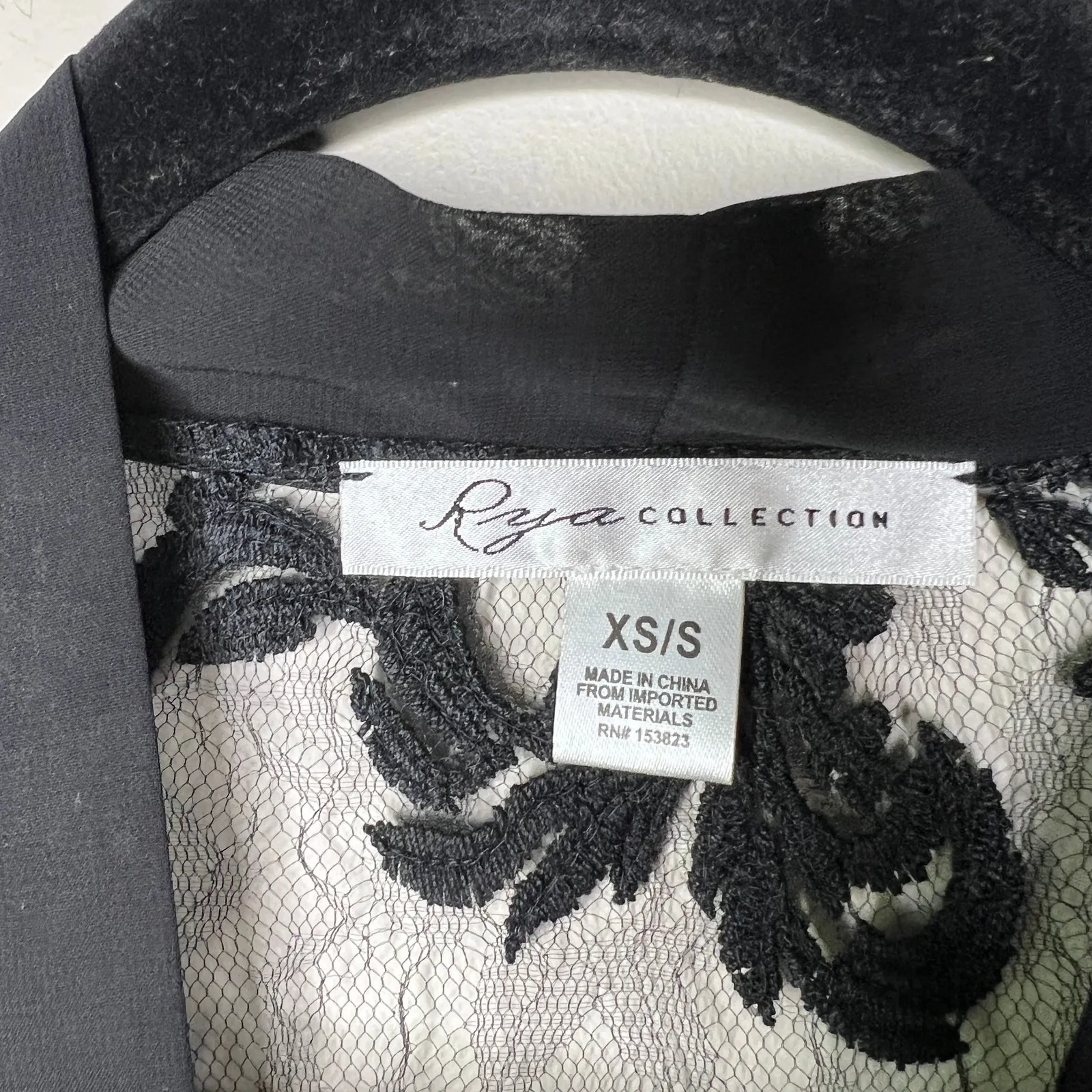 The Rya Charming Cover Up‎ NWT Embroidered Sequin Lace Chiffon Lingerie SZ XS/S Black - Image 4