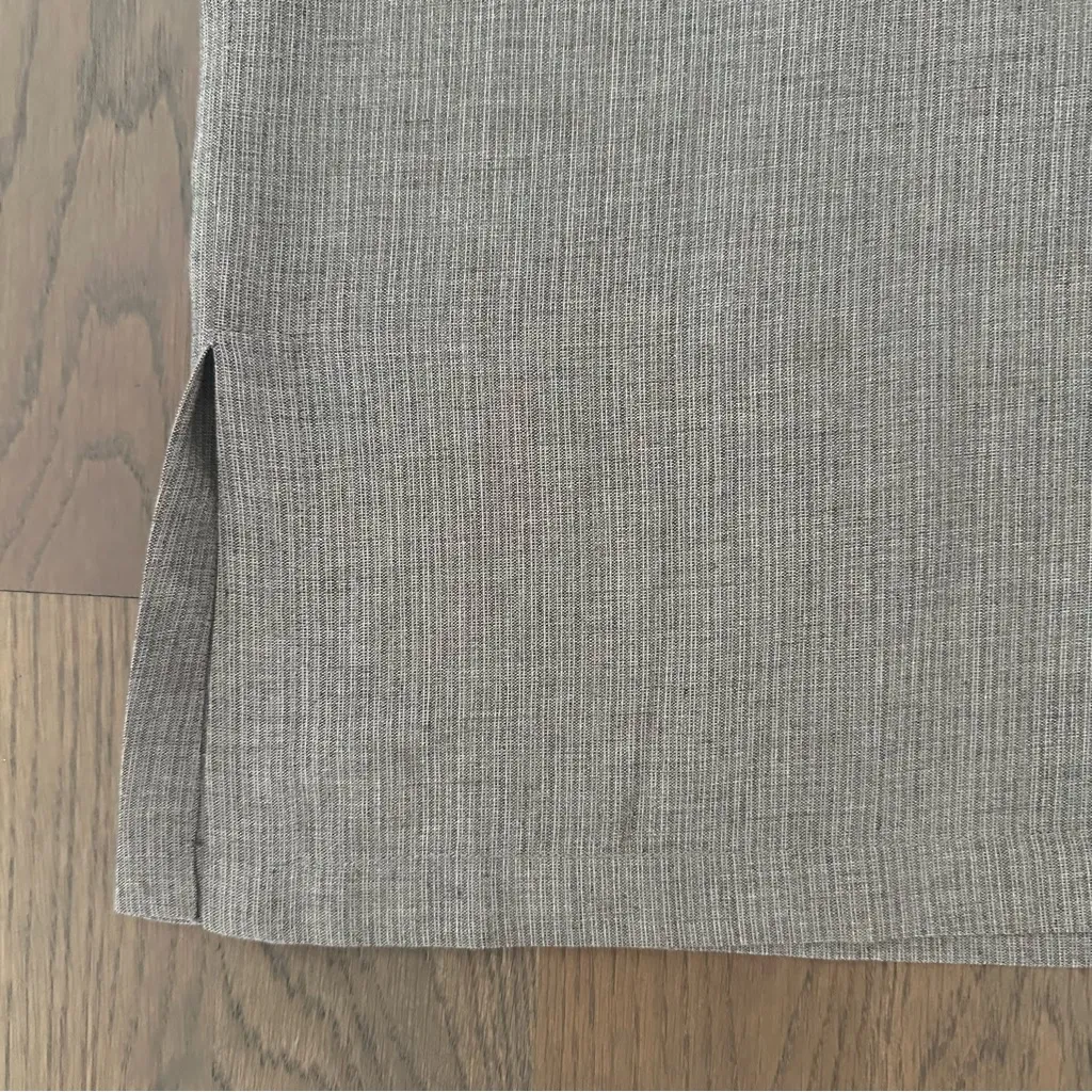 Max Mara Weekend Long Sleeve Button Front Pinstripe Shirt Grey and Beige Medium - Image 3