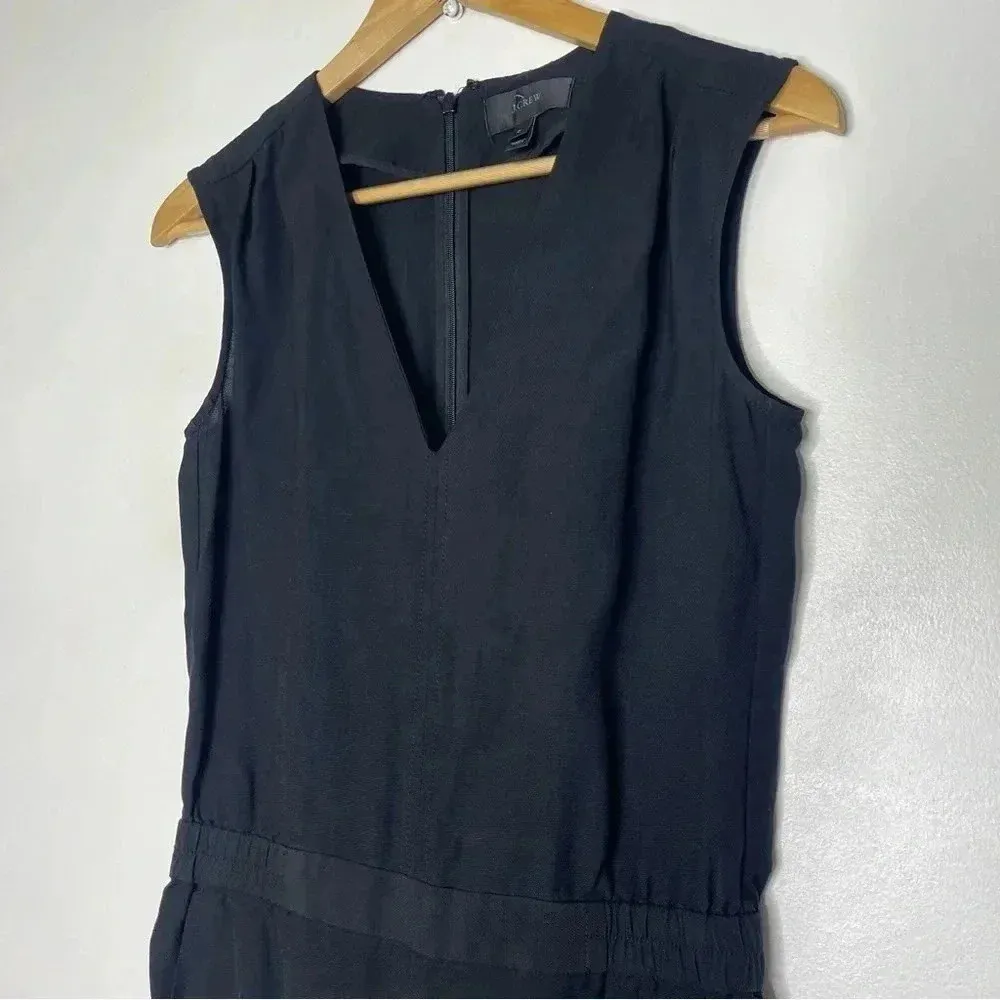 J.Crew Drapey Oxford Black Jumpsuit Size 0 - Image 4