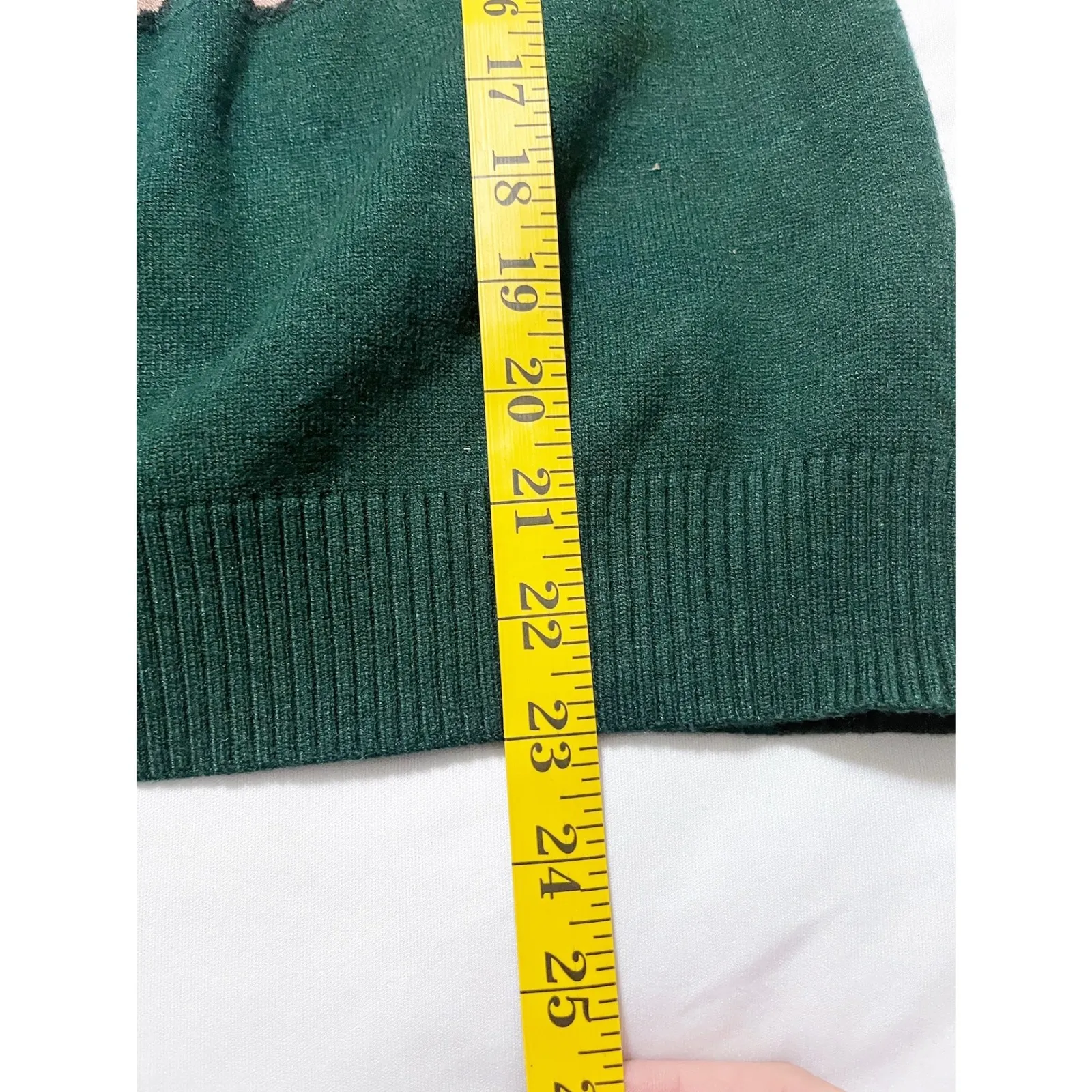 Womens Kidcore‎ Teddy Bear Crewneck Floral Knit Graphic Sweater Size L Green Size L - Image 7